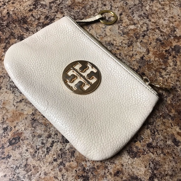 Tory Burch Handbags - Tory Burch cream key chain coin purse
